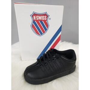 NEW K-Swiss Toddler Shoes Sneakers Size 8 LOW‎ Black Classic VN 23343-001-M